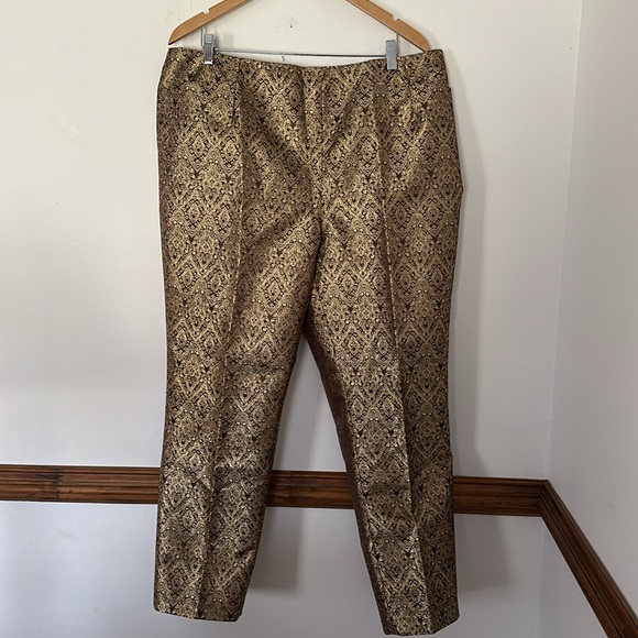 LouLou De La Falaise Pants Slacks Gold and Brown. New with Tags 22W. Lined - Picture 1 of 14